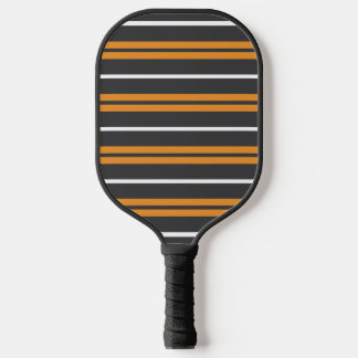 Multi-Width Stripes Gray Orange White Pickleball Paddle