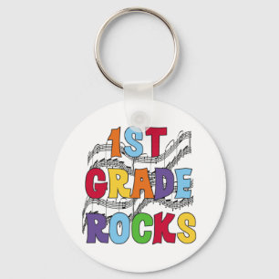 Multicolor 1st Grade Rocks Keychain