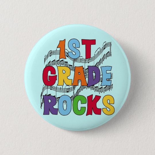 Multicolor 1st Grade Rocks Tshirts And Gifts Button Zazzle Com