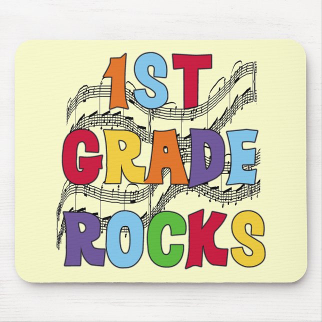 Multicolor 1st Grade Rocks Tshirts and Gifts Mouse Pad (Front)