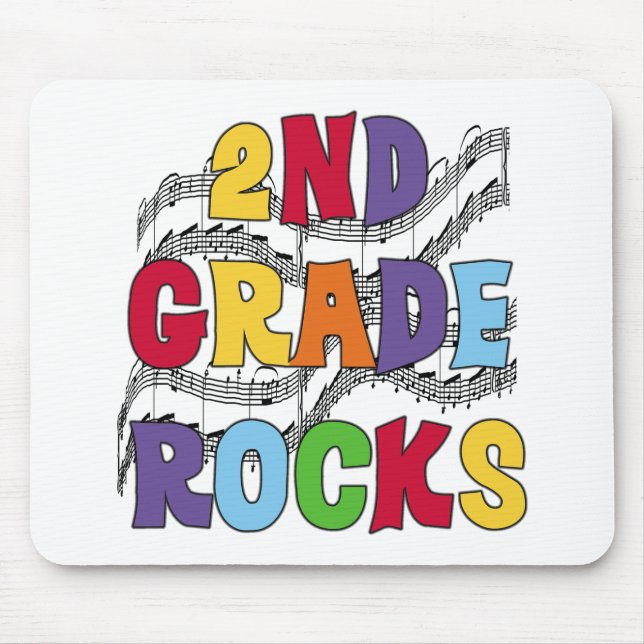 Multicolor 2nd Grade Rocks Mouse Pad (Front)