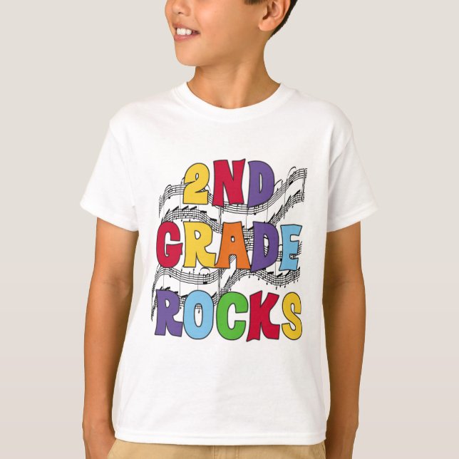 Multicolor 2nd Grade Rocks Tshirts and Gifts (Front)