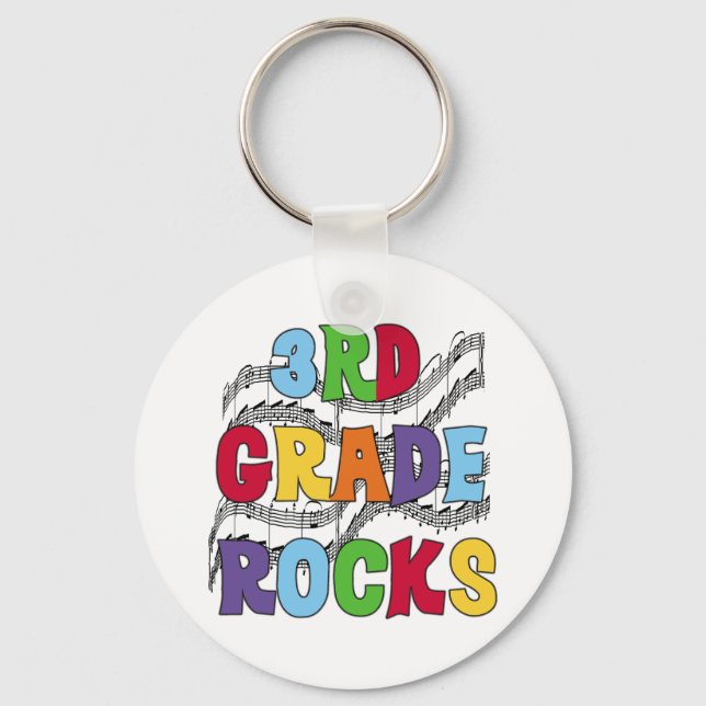 Multicolor 3rd Grade Rocks Keychain (Front)