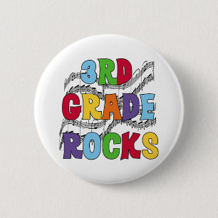 Multicolor 3rd Grade Rocks Pinback Button