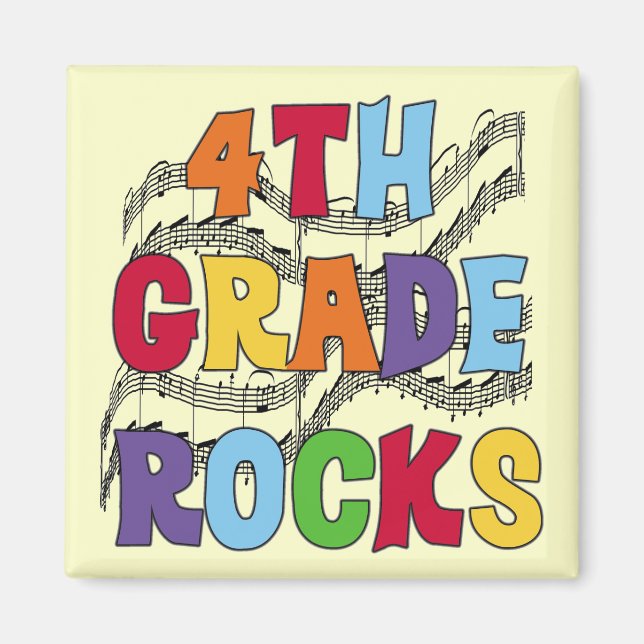 Multicolor 4th Grade Rocks Tshirts and Gifts Magnet (Front)
