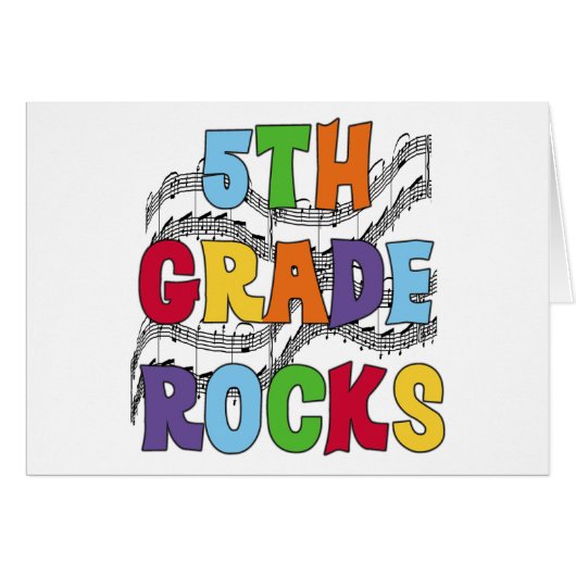 Multicolor 5th Grade Rocks Cards (Front Horizontal)