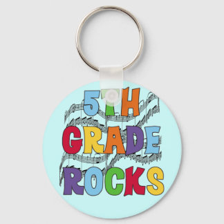 Multicolor 5th Grade Rocks T shirts and Gifts Keychain