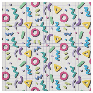 Multicolor 80s Memphis Pattern Fabric