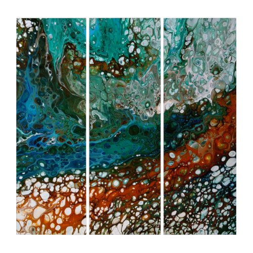 Multicolor Abstract Acrylic Tri Panel Modern Art