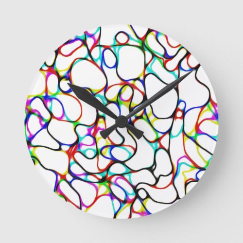 Multicolor Abstract Art Round Clock