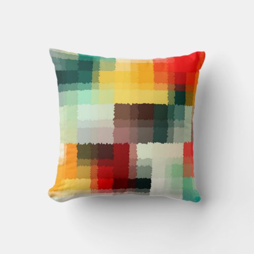 Multicolor Abstract Art Throw Pillow