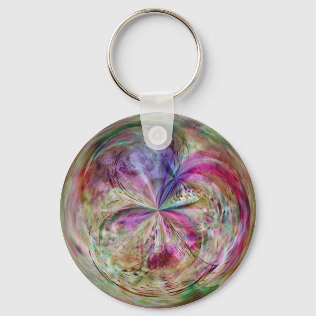 Multicolor Abstract Bubble Mandala Keychain (Front)