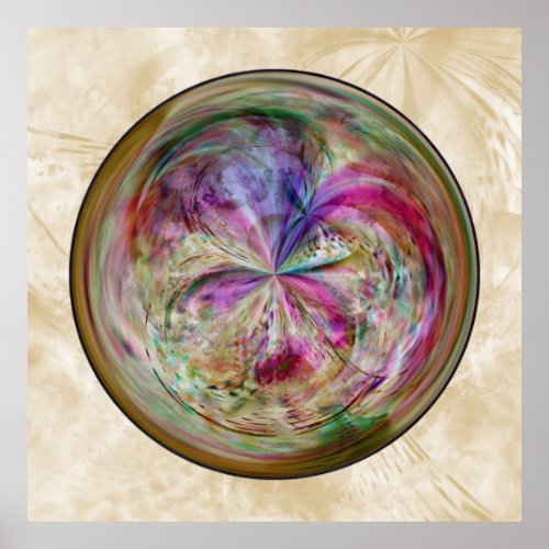 Multicolor Abstract Bubble Mandala Poster