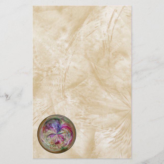 Multicolor Abstract Bubble Mandala Stationery (Front)