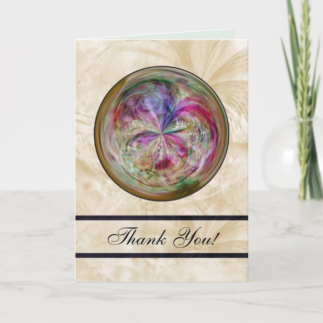 Multicolor Abstract Bubble Mandala Thank You Card (Front)