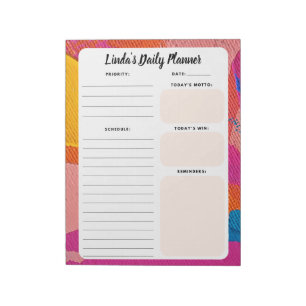Multicolor Abstract Daily To-Do List Notepad