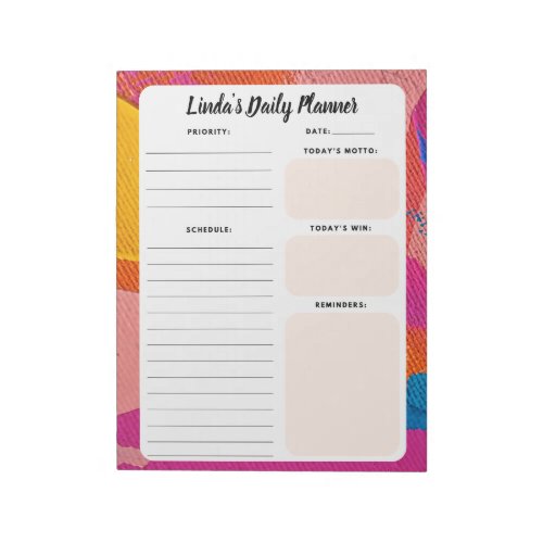 Multicolor Abstract Daily To_Do List Notepad