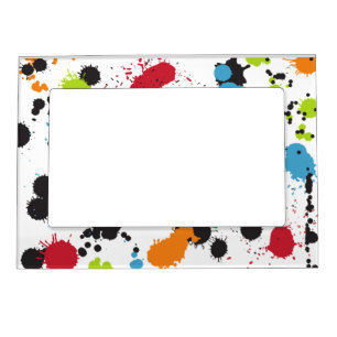 Multicolor Abstract Graffiti Paint Splash Magnetic Frame