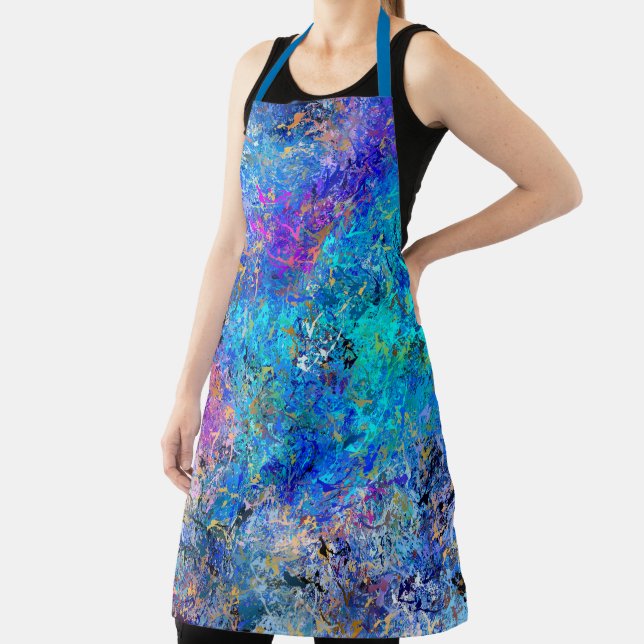 Multicolor Abstract Holi Splatter Painting Apron (Insitu)