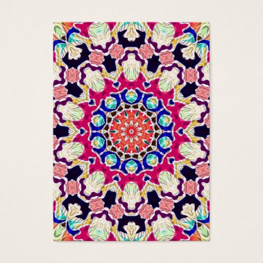 Customizable Multicolor Abstract Kaleidoscope Mandala Business Card