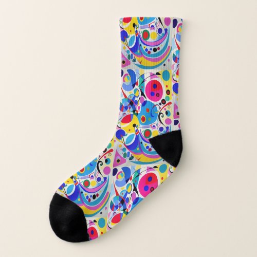 Multicolor Abstract Modern Art Design Socks