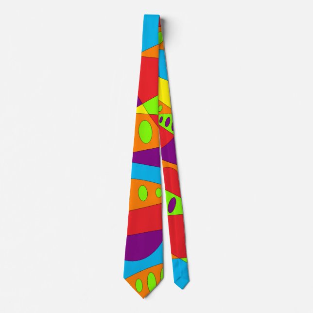Multicolor Abstract Neck Tie (Front)
