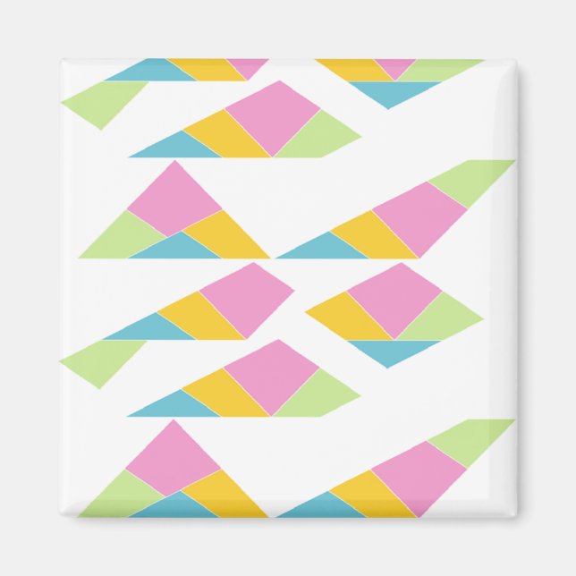 Multicolor abstract on white magnet (Front)