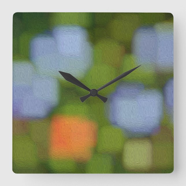 multicolor abstract painting square wall clock (Front)