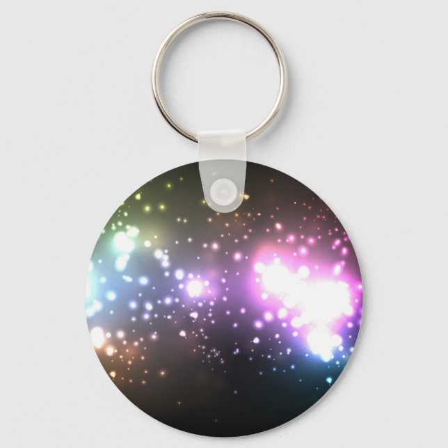 Multicolor Abstract Particles Keychain (Front)