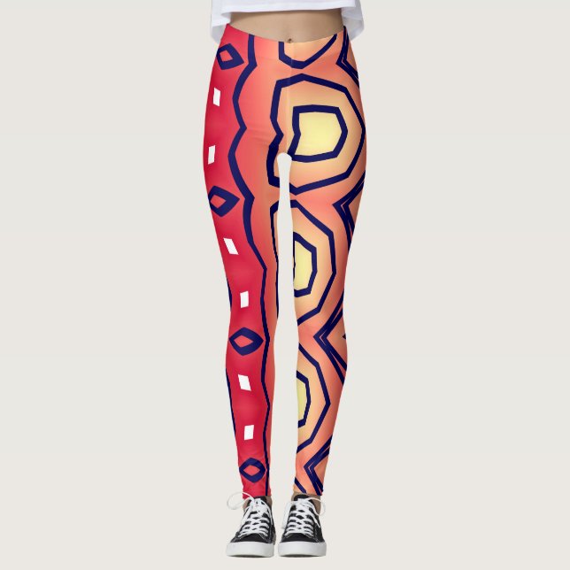 Multicolor abstract pattern "Ratti_Creative_Arts" Leggings (Front)