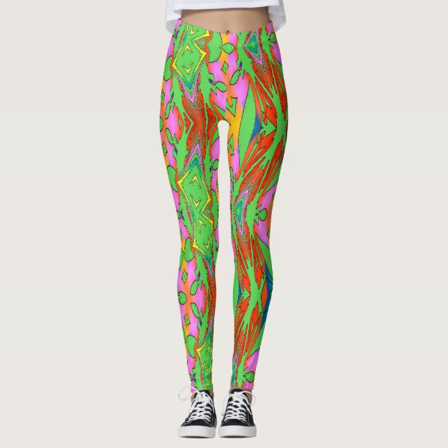 Multicolor abstract pattern "Ratti_Creative_Arts" Leggings (Front)