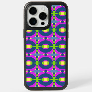 Multicolor Abstract Pattern with Blue Half Rings iPhone 15 Pro Max Case