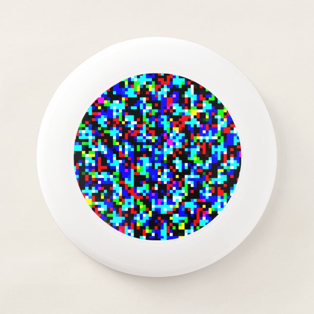 Multicolor Abstract Pixel Pattern Wham-O Frisbee (Front)