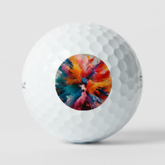Multicolor AI abstract artwork Golf Balls
