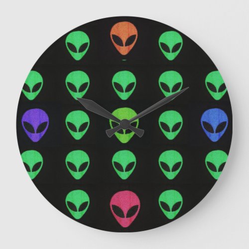 Multicolor Alien Face Wall Clock