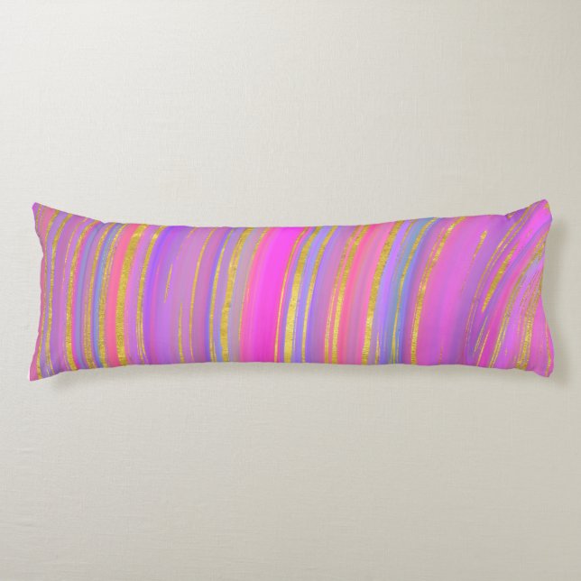 Multicolor and Gold Body Pillow (Front)