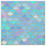 Multicolor and Gold Foil Mermaid Scales Fabric
