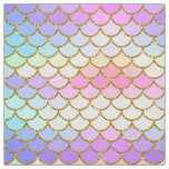 Multicolor and Gold Glitter Mermaid Scales Fabric