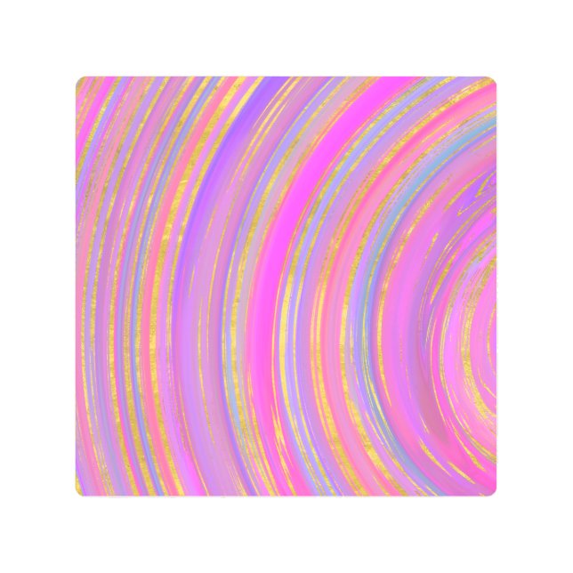 Multicolor and Gold Metal Print (Front)