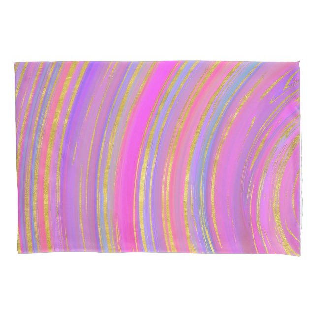 Multicolor and Gold Pillow Case (Front)