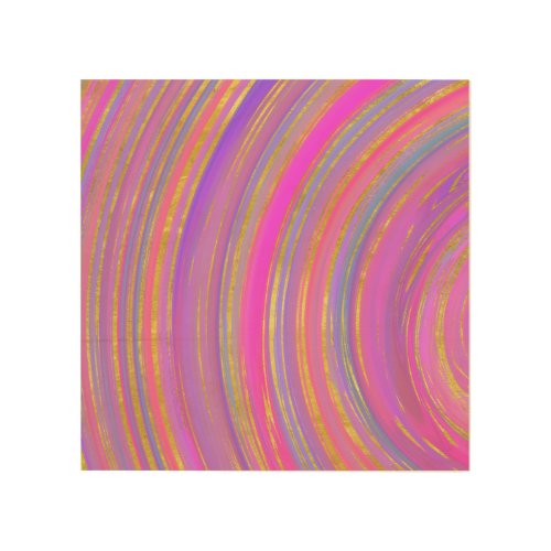Multicolor and Gold Wood Wall Art