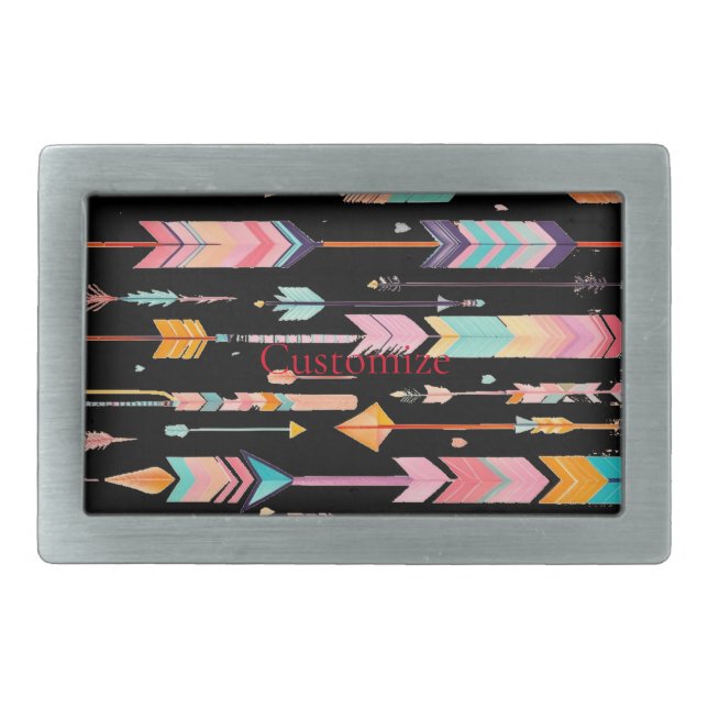 Multicolor Arrow Pattern Thunder_Cove Belt Buckle (Front)