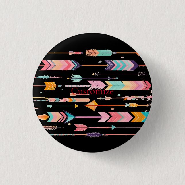 Multicolor Arrow Pattern Thunder_Cove Button (Front)