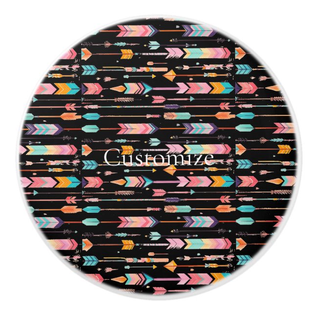Multicolor Arrow Pattern Thunder_Cove Ceramic Knob (Front)