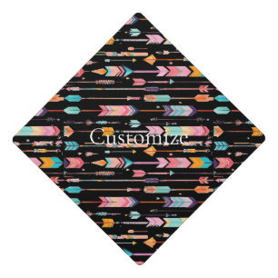 Multicolor Arrow Pattern Thunder_Cove Graduation Cap Topper