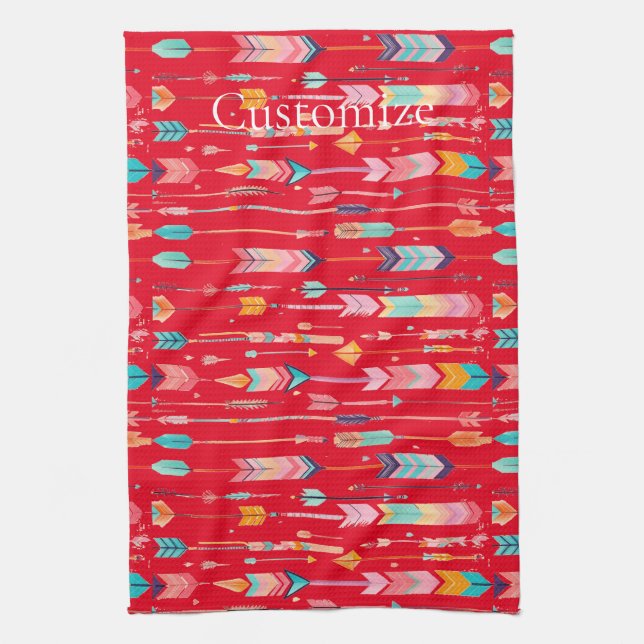 Multicolor Arrow Pattern Thunder_Cove Kitchen Towel (Vertical)