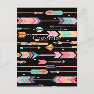 Multicolor Arrow Pattern Thunder_Cove Postcard
