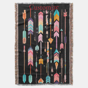 Multicolor Arrow Pattern Thunder_Cove Throw Blanket