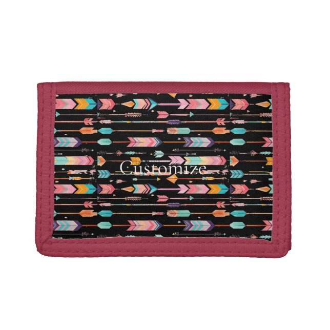 Multicolor Arrow Pattern Thunder_Cove Tri-fold Wallet (Front)