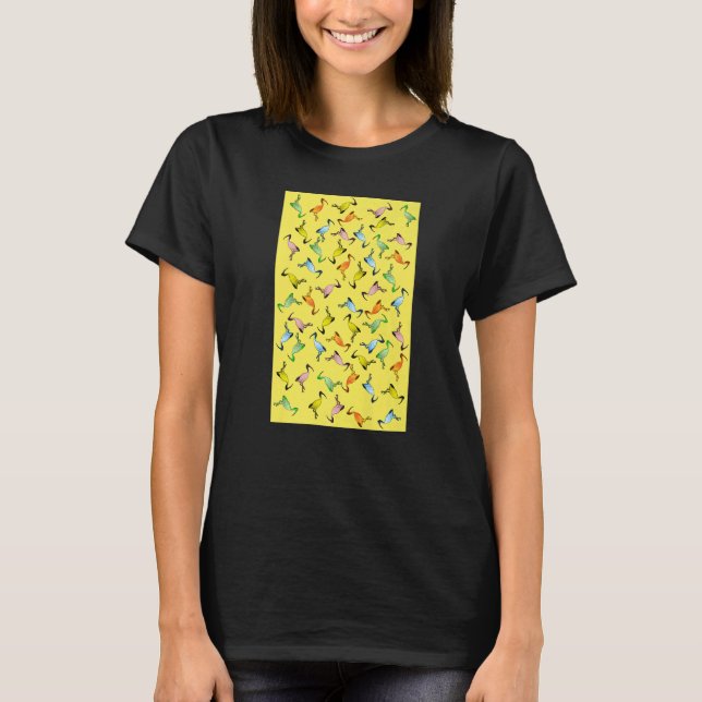 Multicolor Australian Bin Chicken Bird Pattern On  T-Shirt (Front)